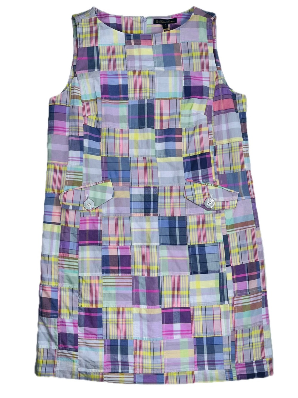Brooks Brothers Madras Patchwork Plaid Dress - Picture 4 of 6